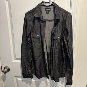 Joe Boxer Men's Charcoal Iridescent Button Down Shirt